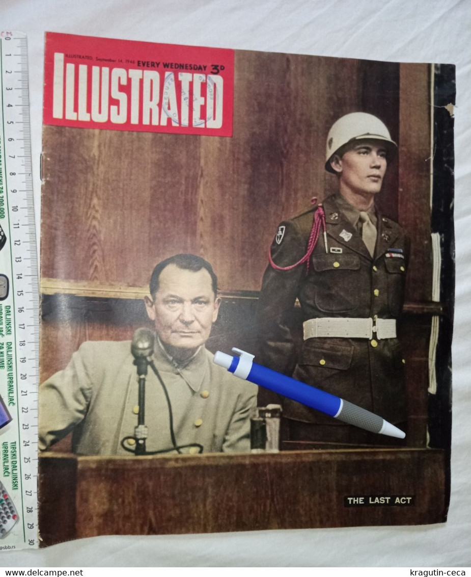 1946 Hermann GORING GOERING GERMAN War Criminal WW2 ILLUSTRATED MAGAZINE PAPERS NEWSPAPERS DEUTSCHLAND Nuremberg Trial - Police & Militaire