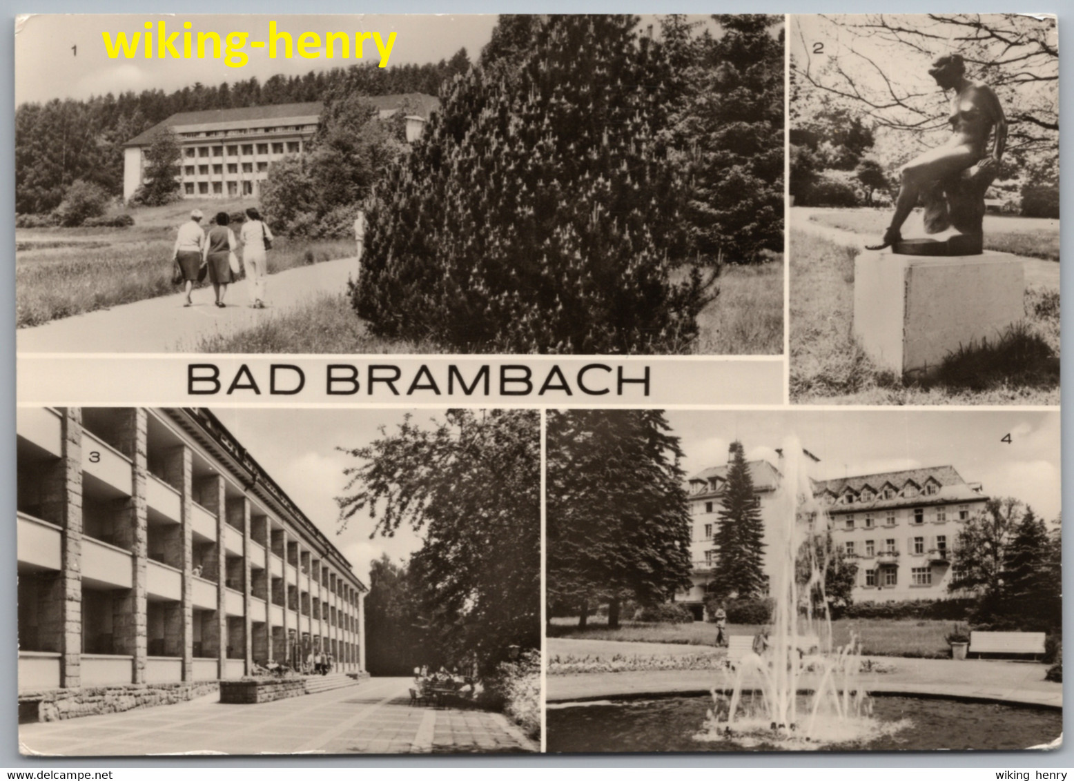 Bad Brambach - S/w Mehrbildkarte 10   Julius Fucik Haus - Nixe Im Kurpark . Joliot Curie Haus - Bad Brambach