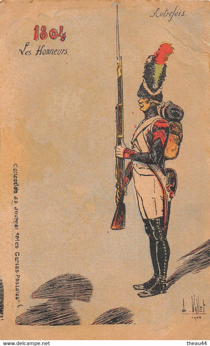 ¤¤   -   ILLUSTRATEUR " L. VALLET "   -  Militaires  -  Lot De 4 Cartes  -  1804 Autrefois , 1904 Aujourd'hui    -  ¤¤ - Vallet, L.