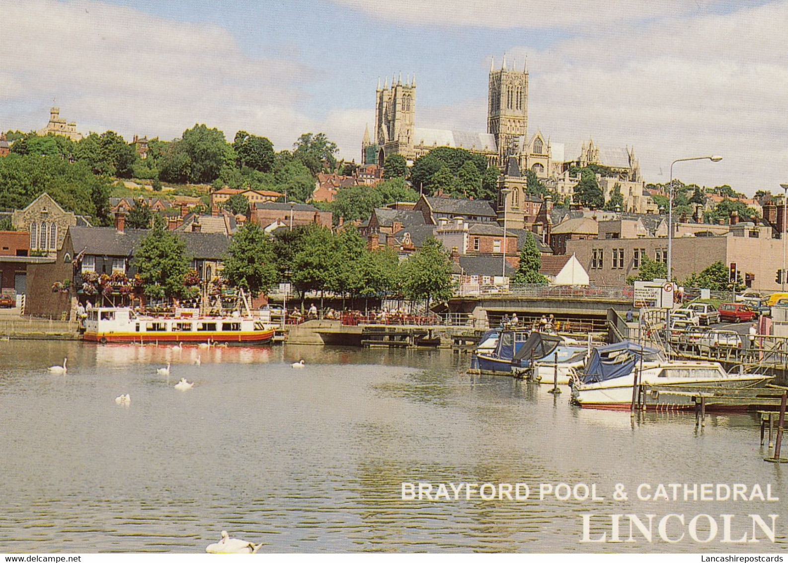 Postcard Lincoln Brayford Pool & Cathedral My Ref B26004 - Lincoln