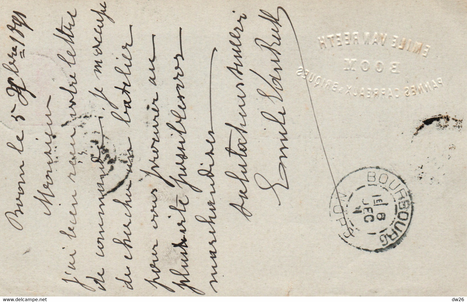 Belgique - Carte Postale De 1891, Entier Postal - Tampon Emile Van Reeth (Boom, Anvers) - Boom