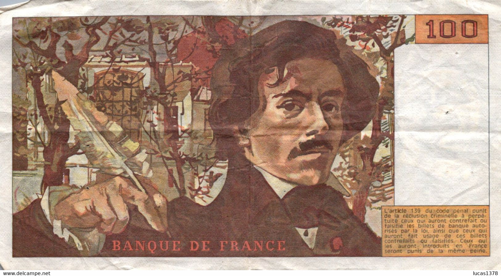 FRANCE - 100 Francs - 1987 - P 154.c - Serie S 122 - EUGÈNE DELACROIX - 100 F 1978-1995 ''Delacroix''
