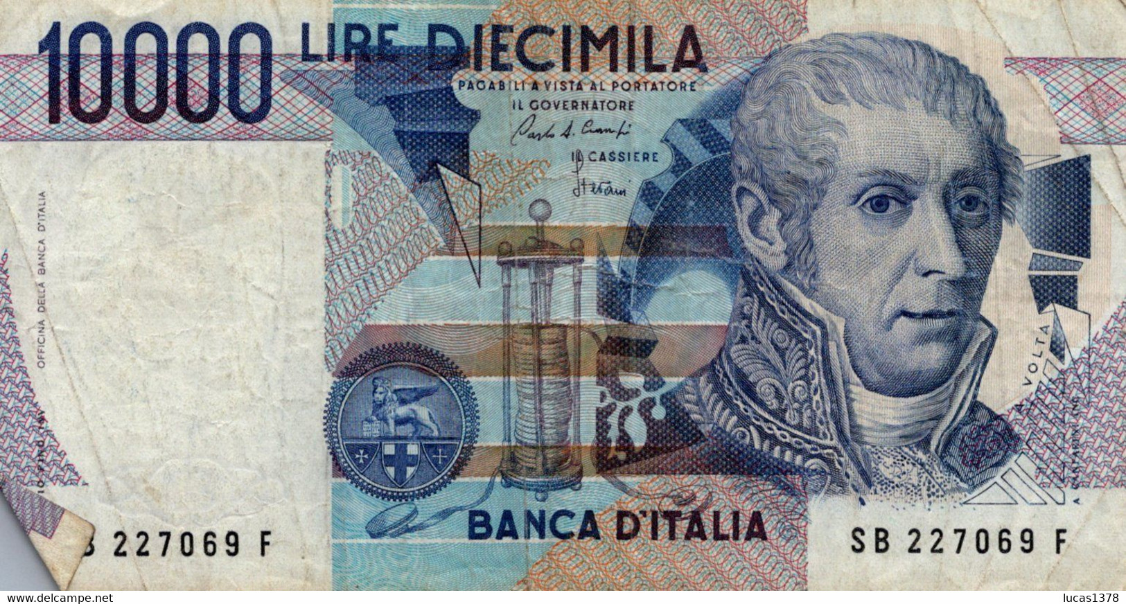 10000 Lire "A.Volta" / P#112a - Signatures: Ciampi Et Stevani Lettre B - 10000 Liras