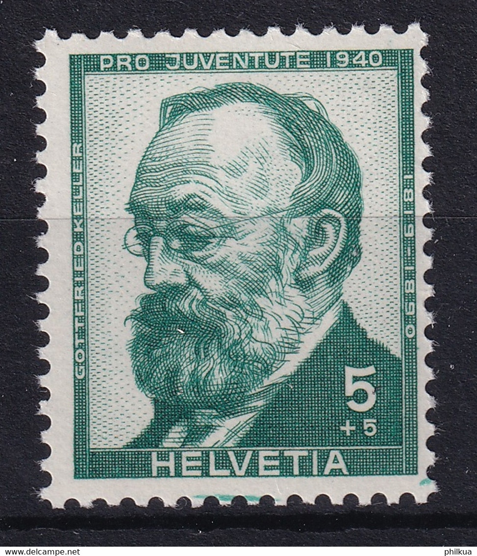 Pro Juventute 1940 - ABART - Farbfleck Im Markenrand - Postfrisch/**/MNH - Variétés