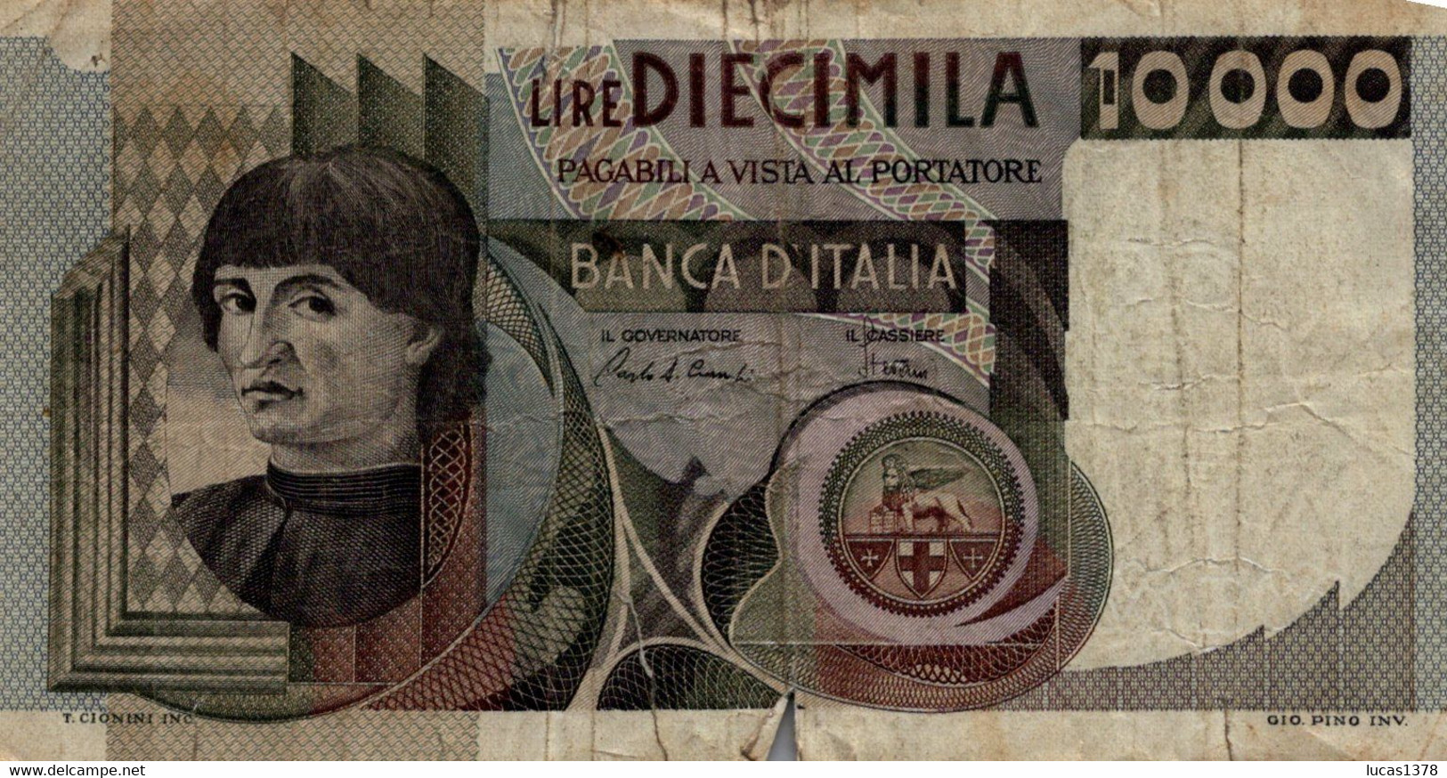 10000 Lire Del Castagno / 03/11/1982 - 10000 Lire