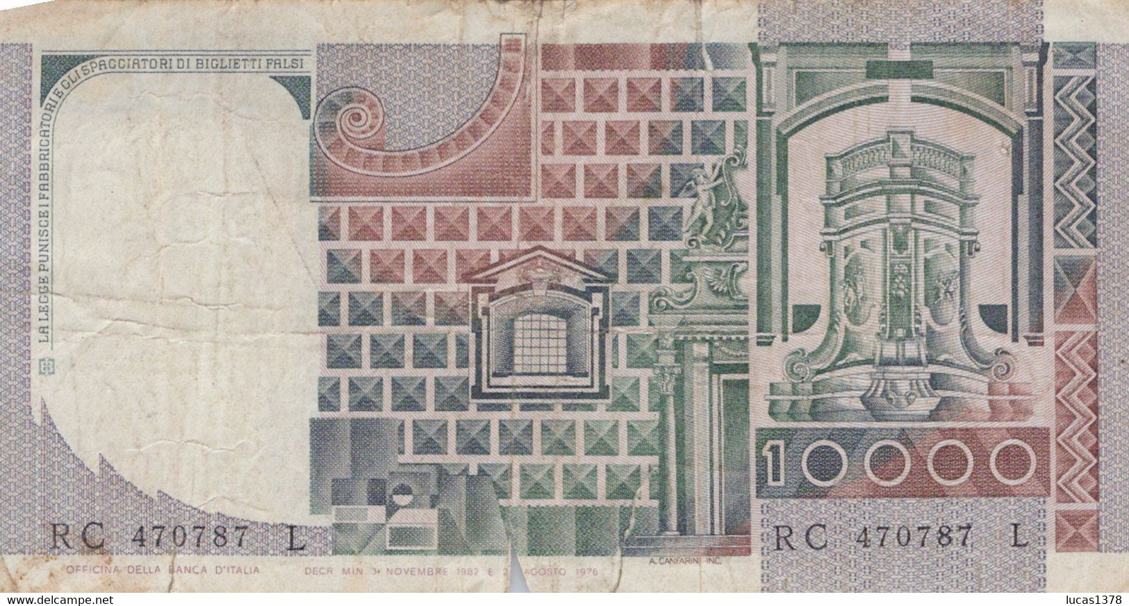 10000 Lire Del Castagno / 03/11/1982 - 10000 Lire