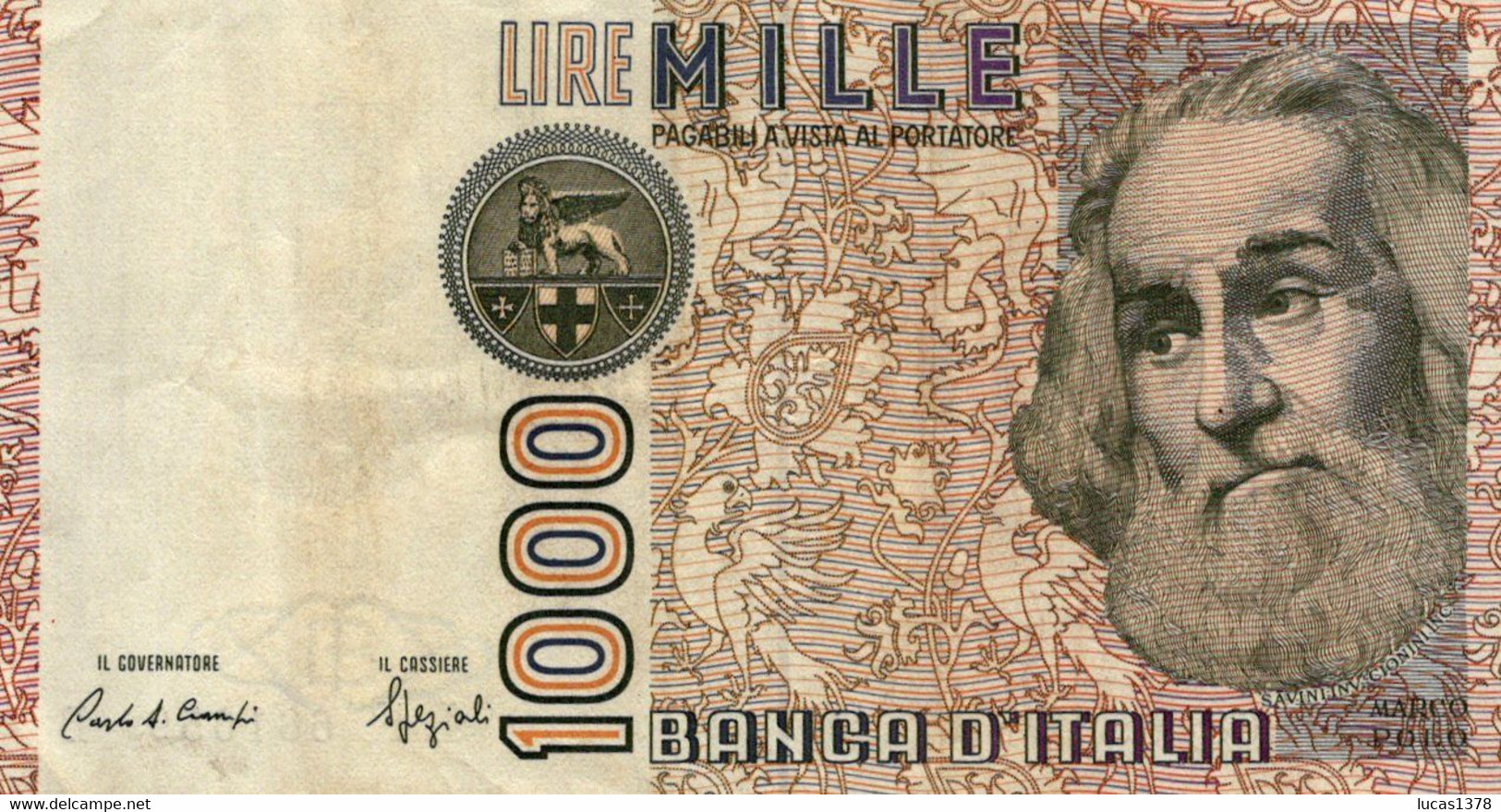 1000 Lire "M.Polo" / P#109b Signature Ciampi And Speziali / 06/01/1982 - 1000 Lire