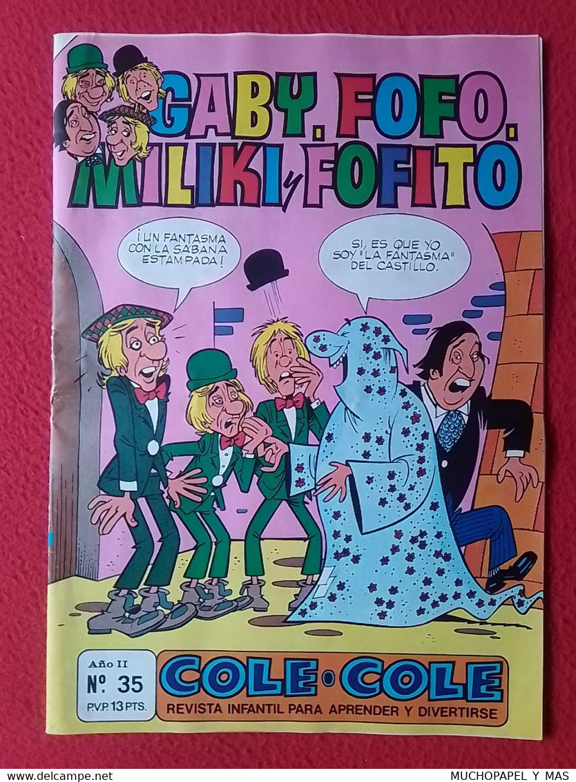 ANTIGUA REVISTA INFANTIL COMIC TEBEO COLE COLE GABY FOFO MILIKI Y FOFITO Nº 35 SEP. 1976 BRUGUERA LOS PAYASOS DE LA TELE - Oude Stripverhalen