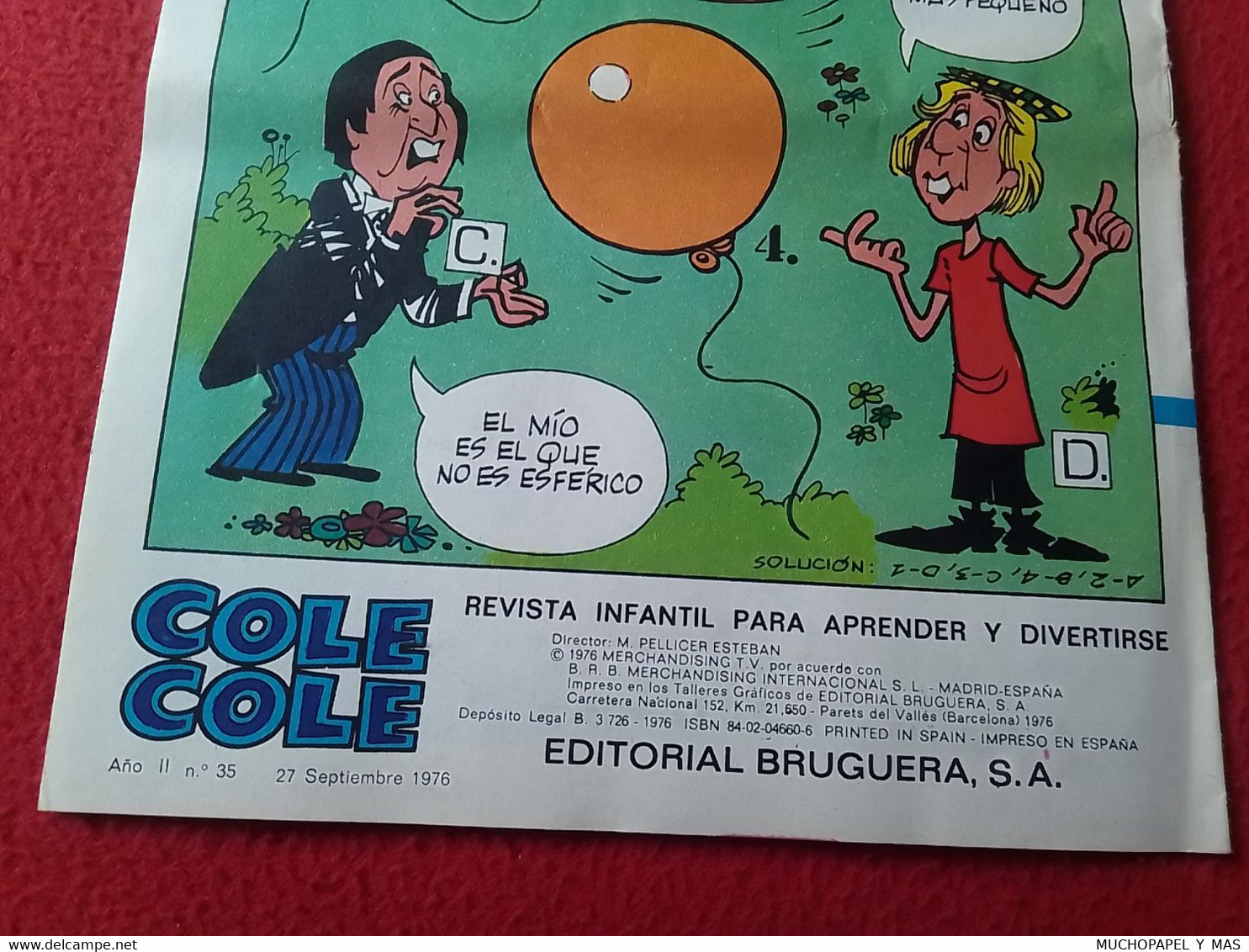 ANTIGUA REVISTA INFANTIL COMIC TEBEO COLE COLE GABY FOFO MILIKI Y FOFITO Nº 35 SEP. 1976 BRUGUERA LOS PAYASOS DE LA TELE - BD Anciens