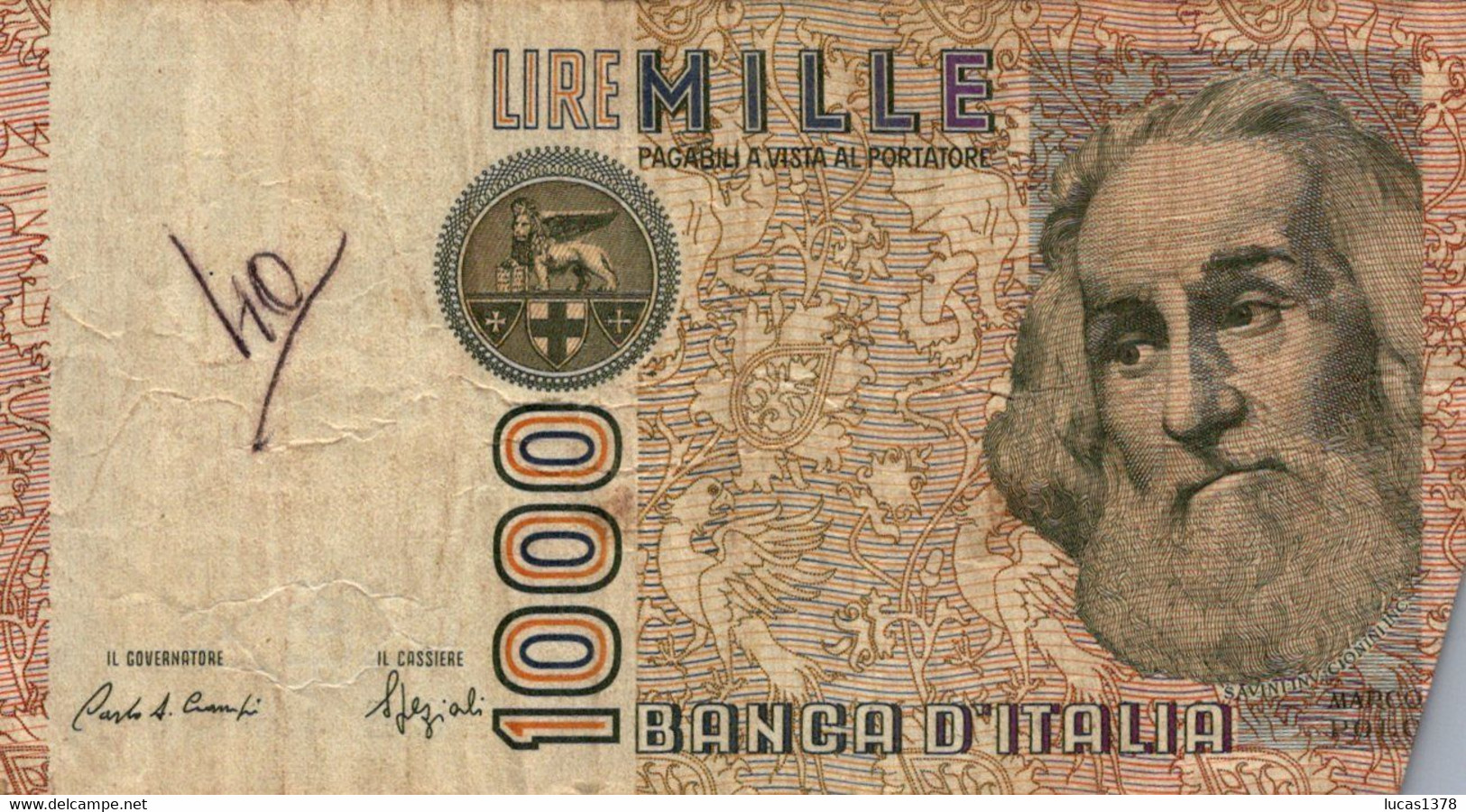 1000 Lire "M.Polo" / P#109b Signature Ciampi And Speziali / 06/01/1982 - 1.000 Lire