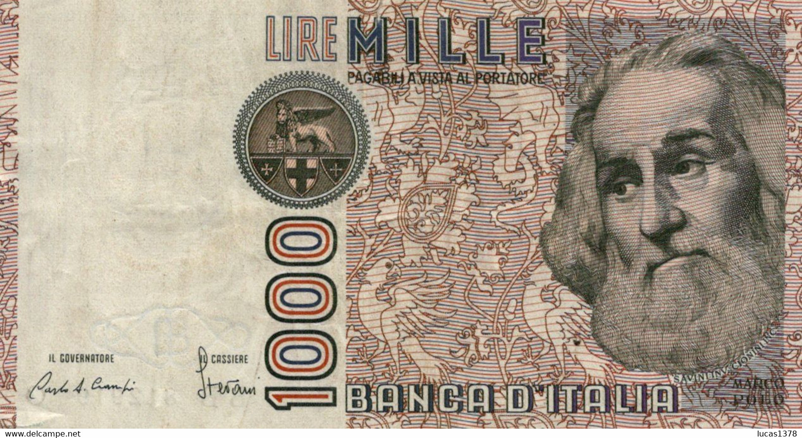 1000 Lire "M.Polo" / P#109b Signature Ciampi And Stevani  / 06/01/1982 - 1000 Liras