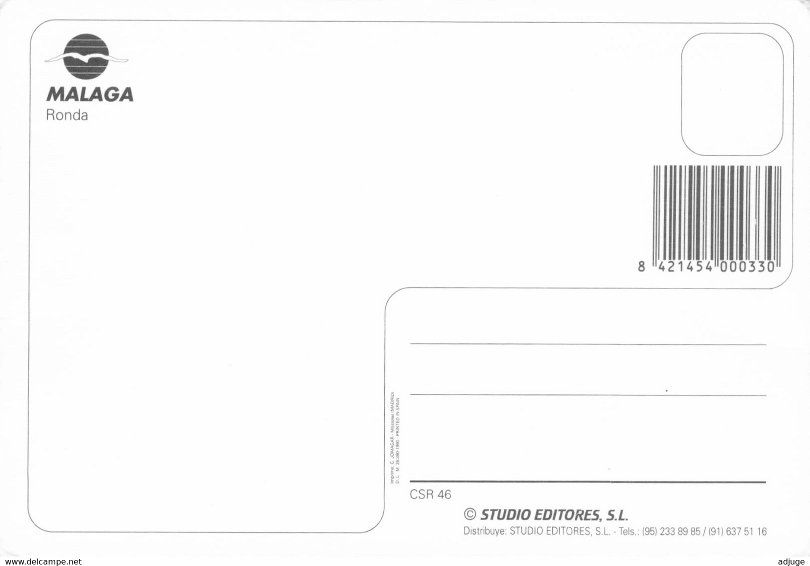CPM- Malaga - RONDA - Ref CSR46 - SUP !!!****2 Scan - Málaga