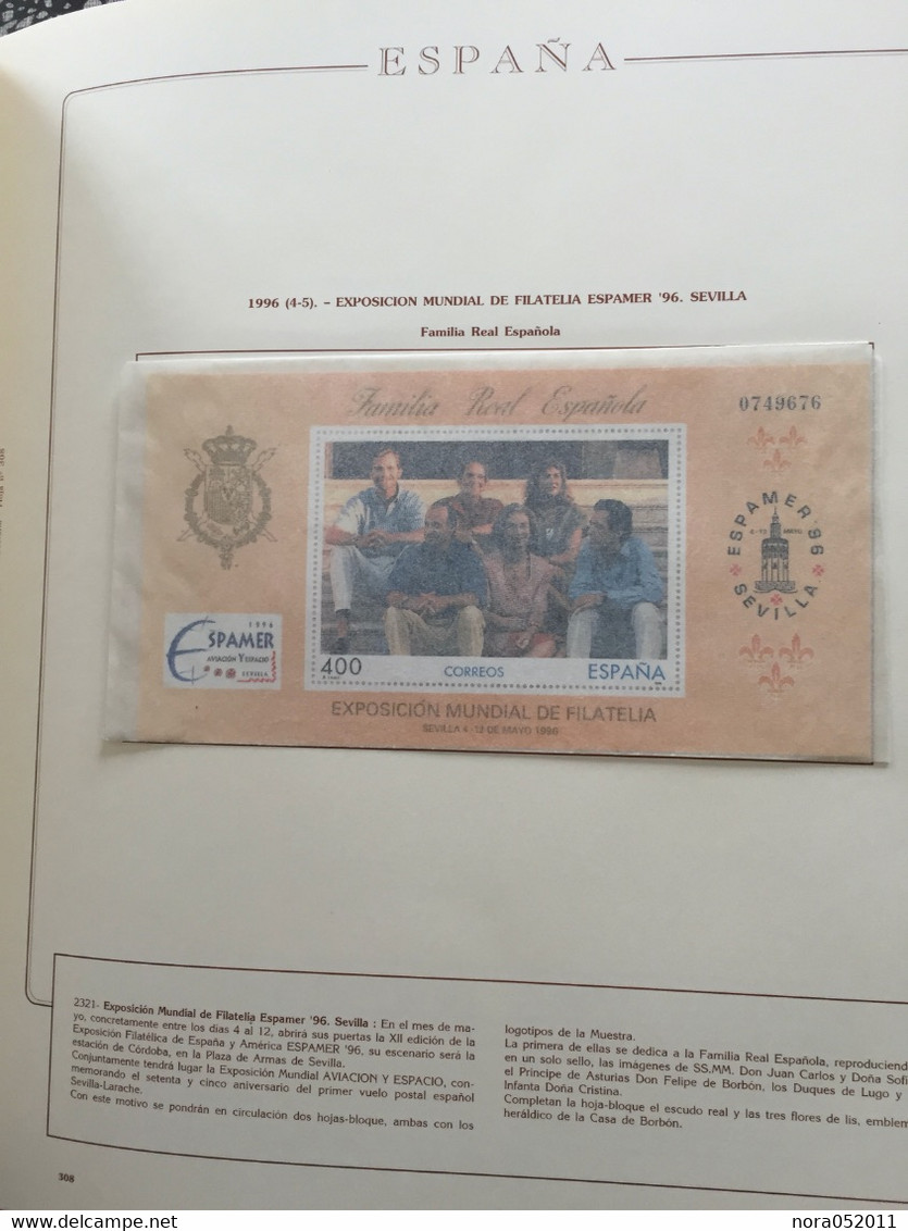 Espagne : Collection en album de luxe 1990/2000 + Blocs et feuillet tout est fraicheur postal NEUF** voir photos