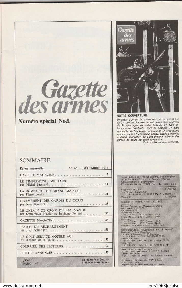 Gazette Des Armes , N°66 , Décembre 1979 , PM MAS 1938 - Wapens