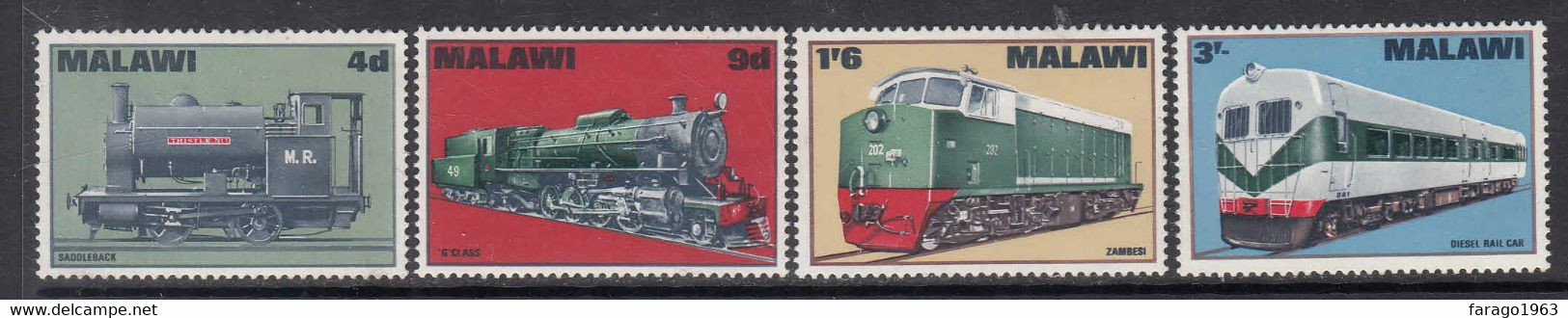1968  Malawi Locomotives Trains Complete Set Of 4 MNH - Malawi (1964-...)