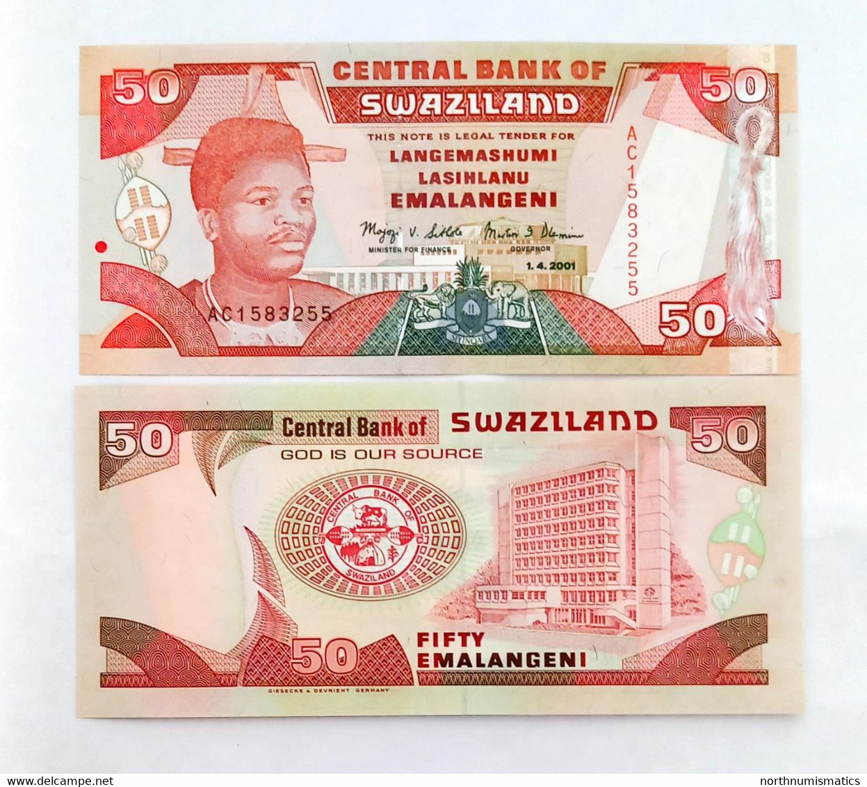 Swaziland 50 Emalangeni 1.4.2001 Unc - Swaziland