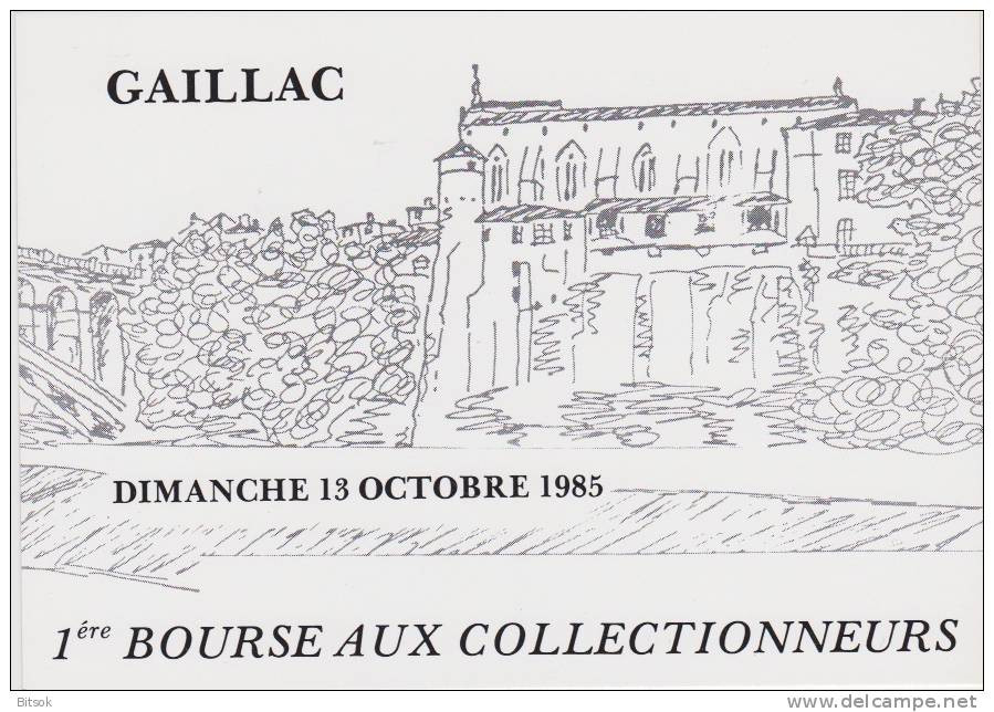 GAILLAC (Tarn) - 1er Bourse Aux Collectionneurs Le Dimanche 13 Octobre 1985 - Bourses & Salons De Collections