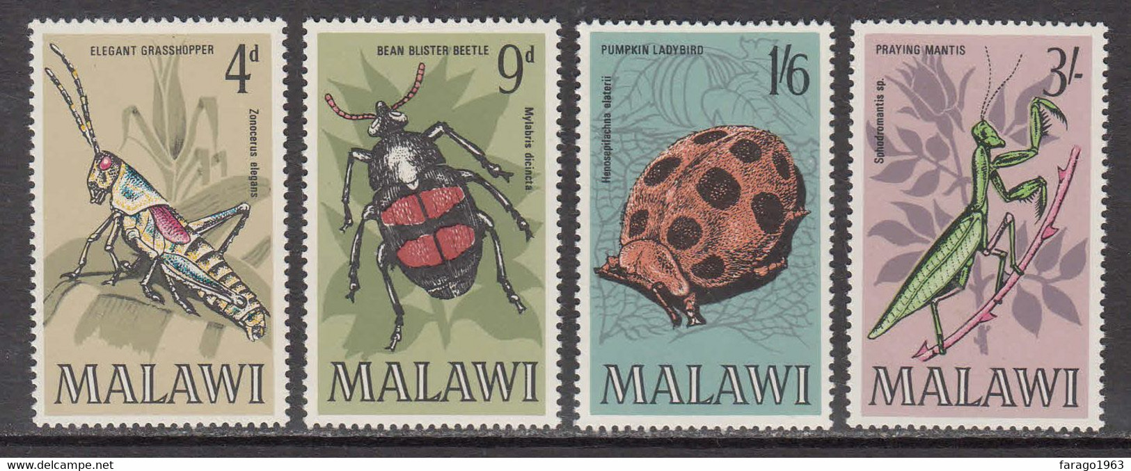 1970  Malawi Insects Complete Set Of 4 MNH - Malawi (1964-...)