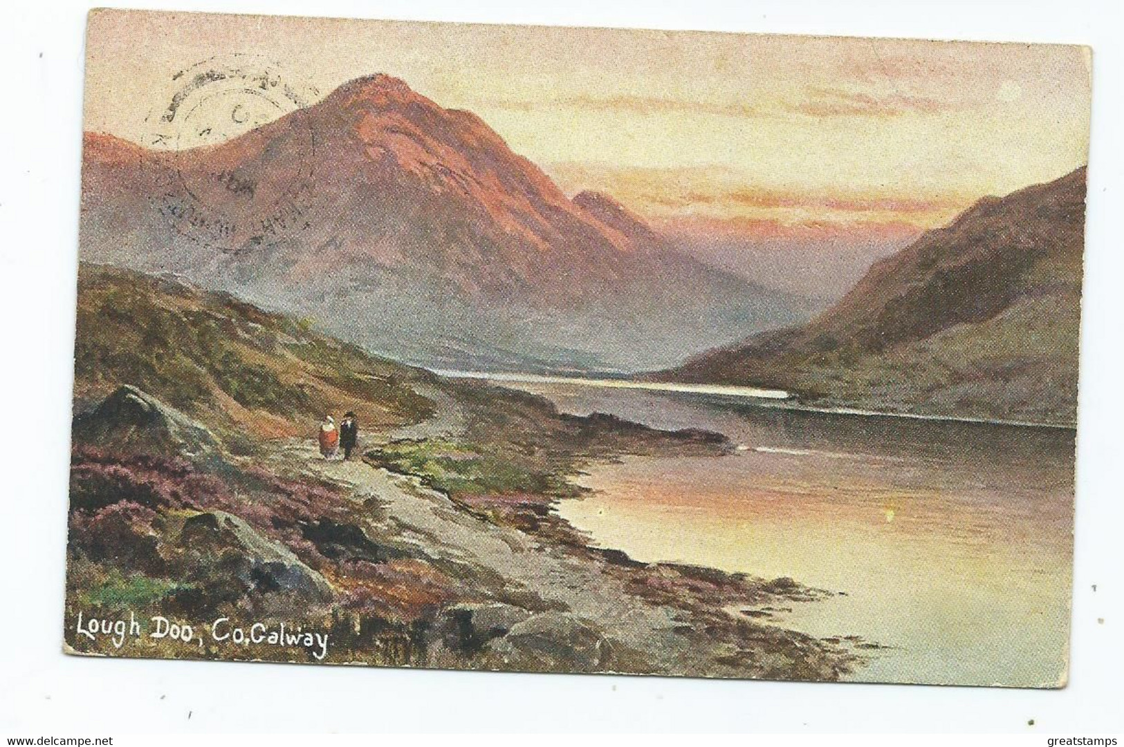 Postcard  Ireland Lough Doo Galway Hildesheimer Posted1905 - Galway