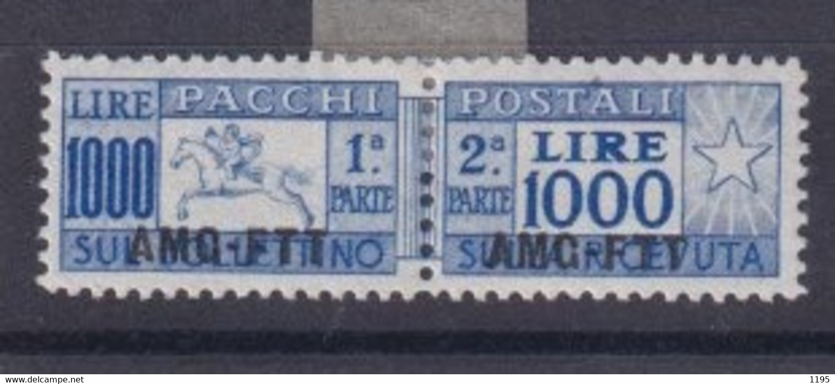 Trieste A, AMG-FTT Pacchi Postali, Sassone 26/1 Linguellato, Dentellatura Lineare - Colis Postaux/concession