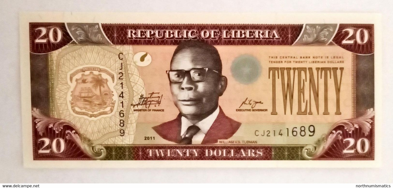 Liberia Set 5 Pcs 5-10-20-50-100 Dollars 2003-2011  Unc