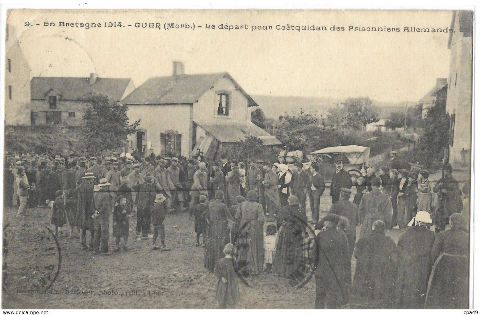 56    GUER  LE  DEPART  POUR  COETQUIDAN  DES  PRISONNIERS  ALLEMANDS - Guer Coetquidan