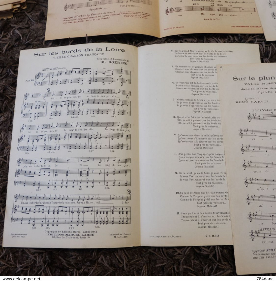 Lot 4 Partitions Musique -Alstone Bernstein Doering Sur Les Bords De La Loire 3 De La Marine Scotto - Song Books