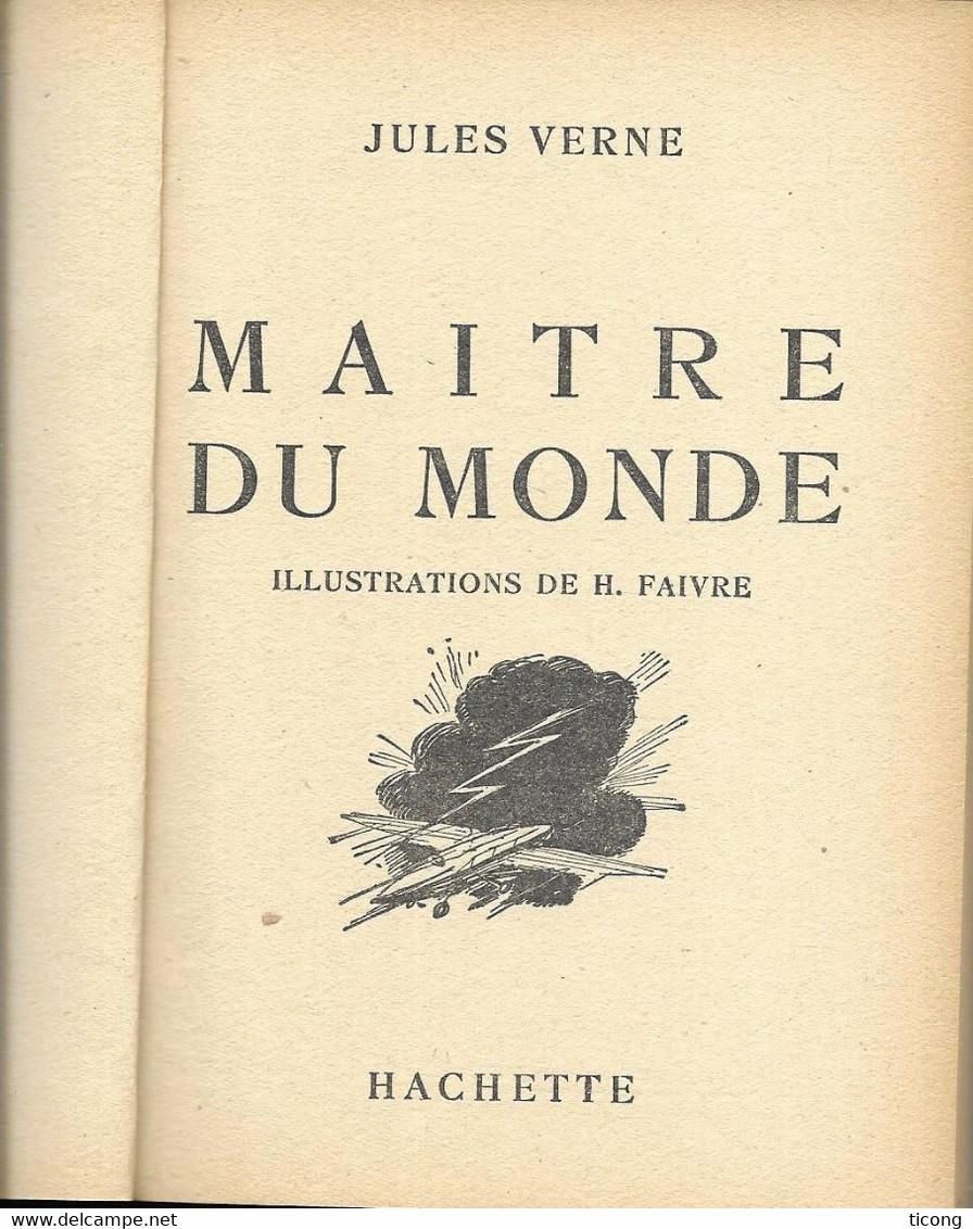 MAITRE DU MONDE  DE JULES VERNE - EDITION BIBLIOTHEQUE DE LA JEUNESSE DE 1948  AVEC JAQUETTE, ILLUSTRATIONS HENRI FAIVRE - Bibliotheque De La Jeunesse