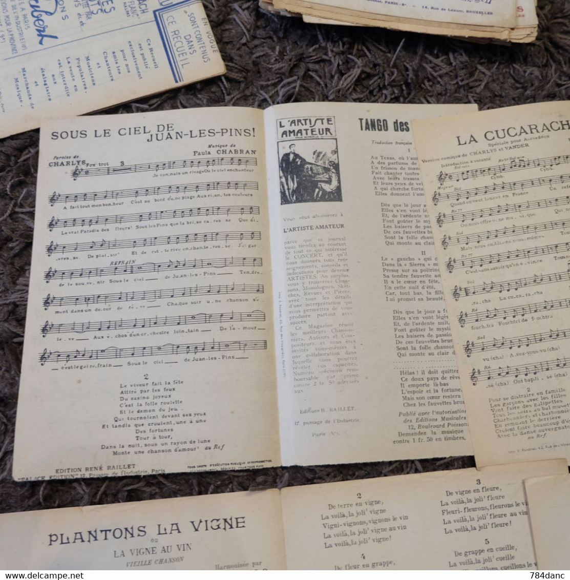 Lot 4 Partitions Musique -Pres De Toi Valse Tango De Lola Plantons La Vigne  Guy Berry - Song Books