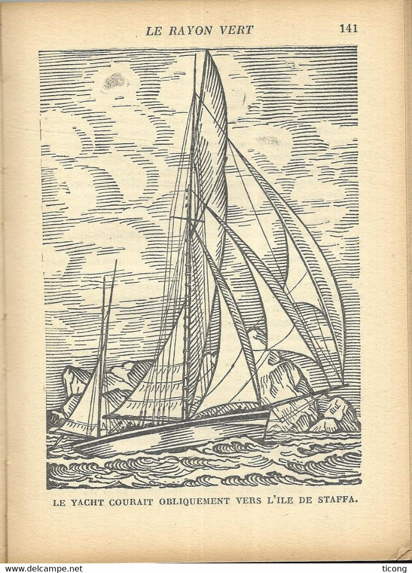 LE RAYON VERT DE JULES VERNE - EDITION BIBLIOTHEQUE DE LA JEUNESSE DE 1947 AVEC JAQUETTE - SUPERBE  ILLUSTRATIONS - - Bibliotheque De La Jeunesse