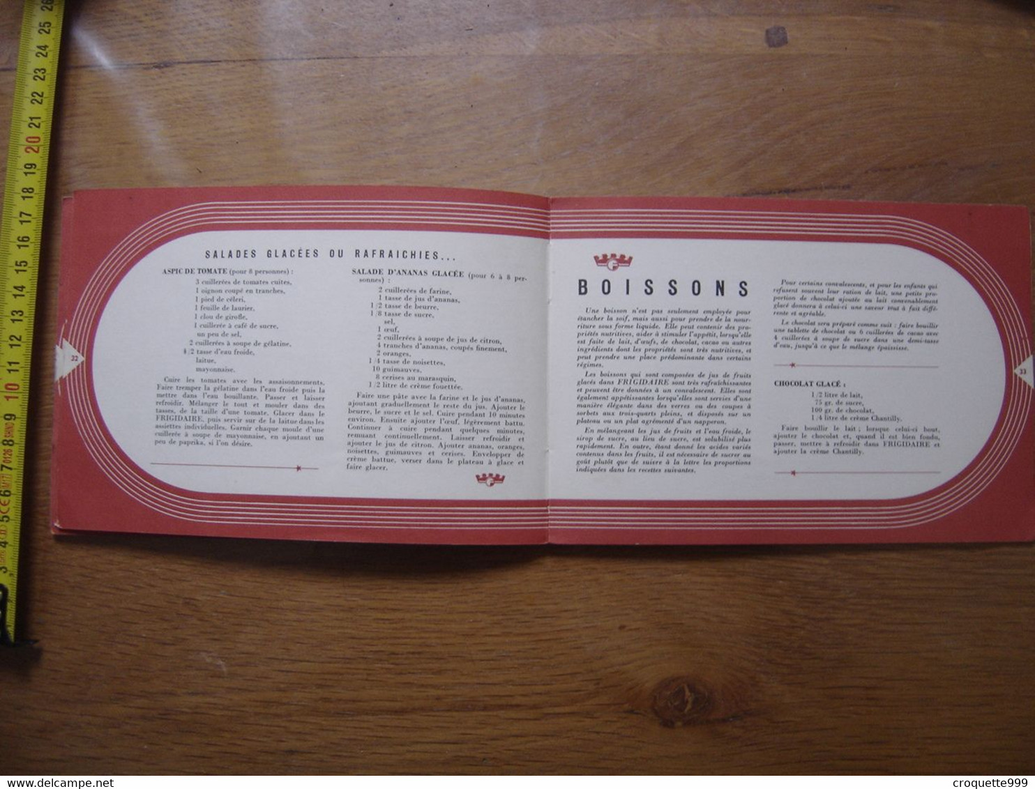 Livret De Conseils Et Recettes FRIGIDAIRE 1949 General Motors 40 Pages - Andere Geräte