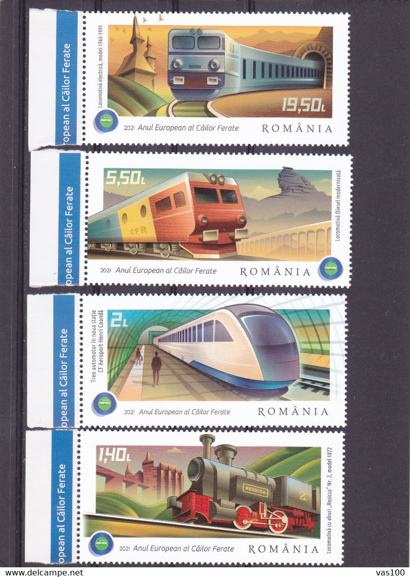 ROMANIA 2021 Trains - Fine Set MNH - Neufs