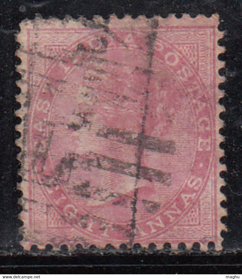 1868 Eight Annas,  8as British East India Used , - 1858-79 Compagnie Des Indes & Gouvernement De La Reine