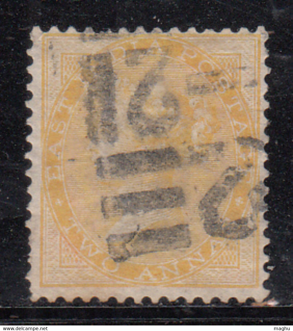 2as Yellow SG61, Two Annas 1865, British East India Used - 1858-79 Crown Colony