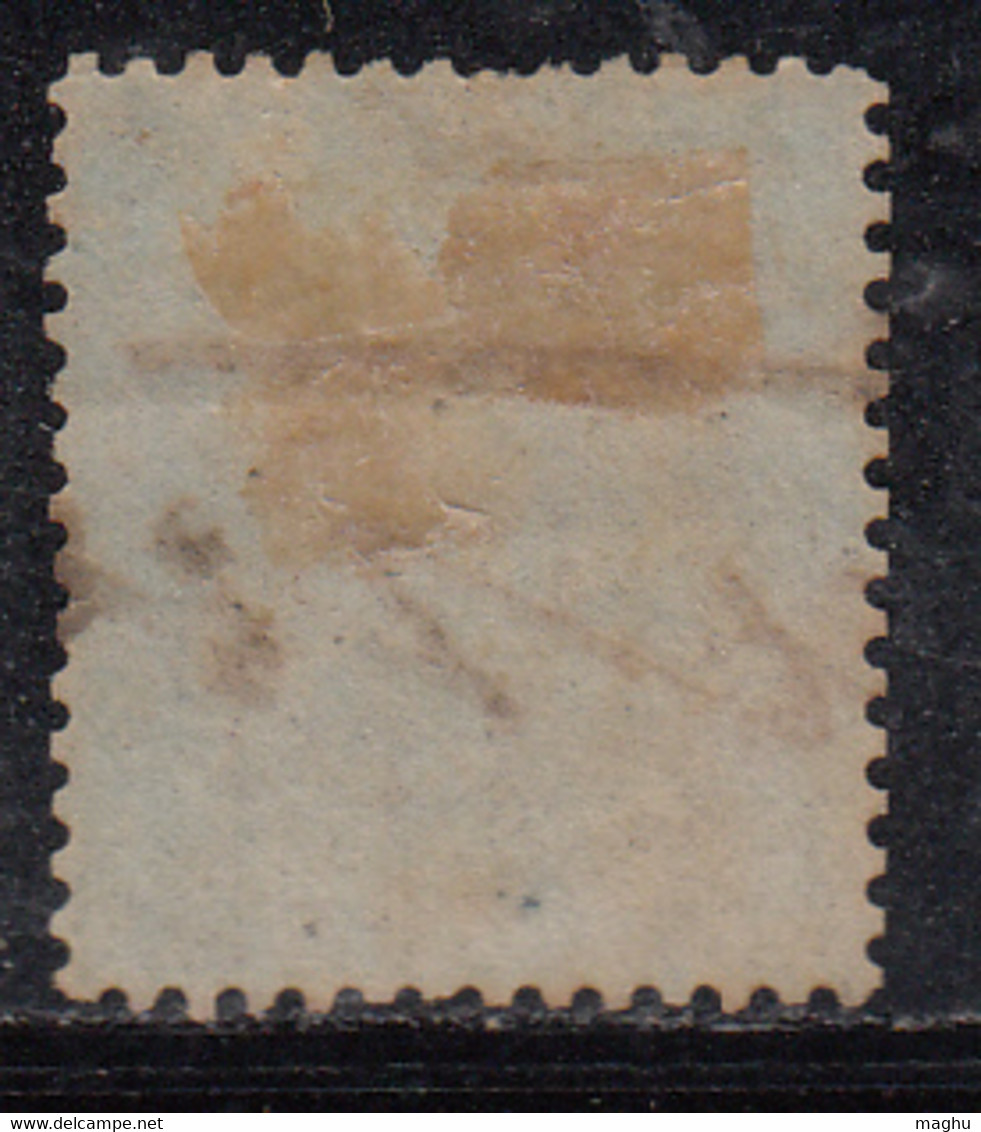 8a On Bluish Paper British East India Used 1855, No Watermark, Eight Annas, Cond., Perf Short - 1854 Britische Indien-Kompanie