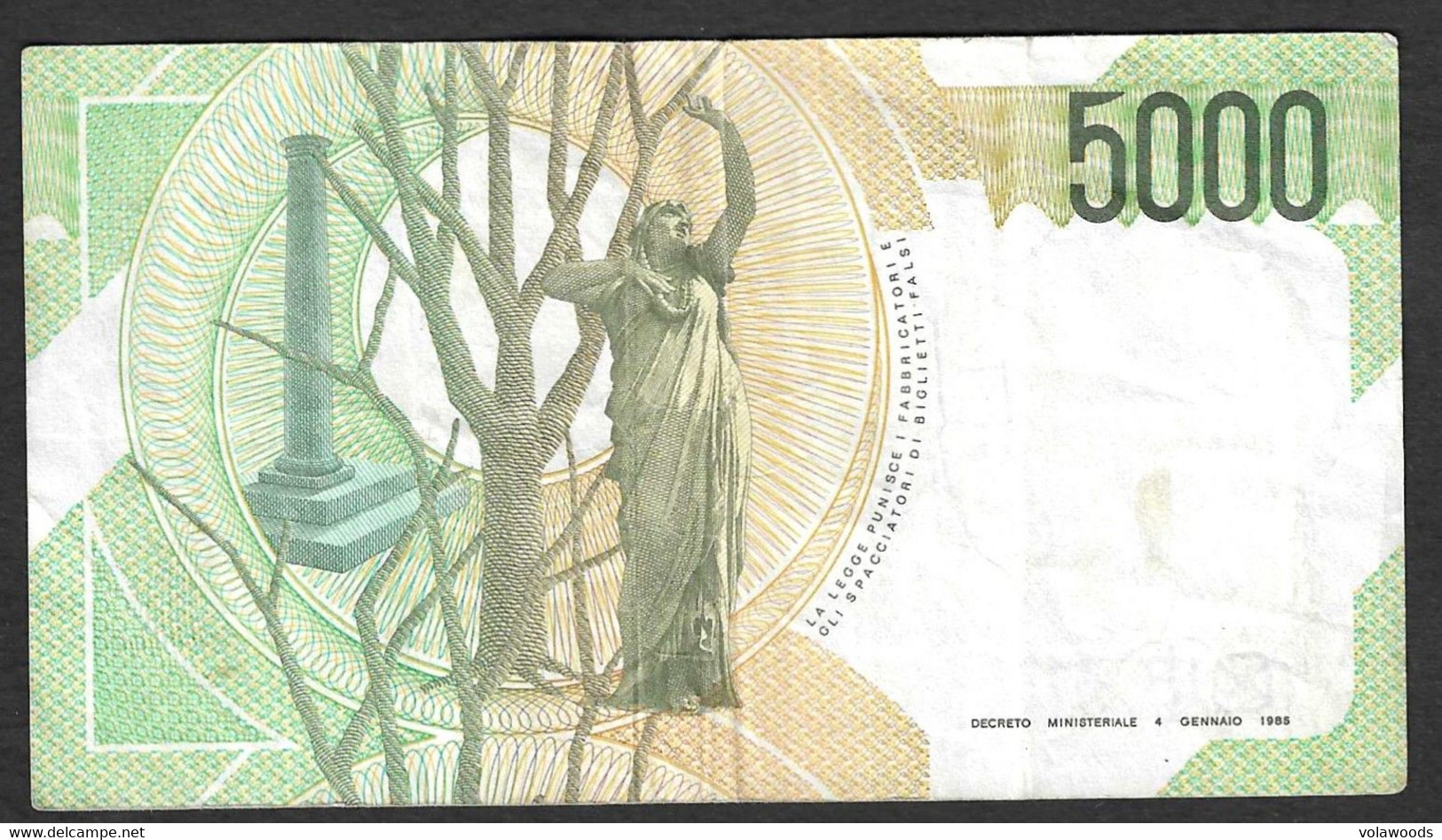 Italia - Banconota Circolata Da 5000£ "Bellini" P-111c - 1996 #19 - 5000 Liras