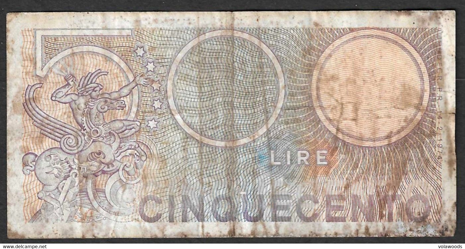 Italia - Banconota Circolata Da 500 Lire "Mercurio" P-94a.1 - 1974 #19 - 500 Liras