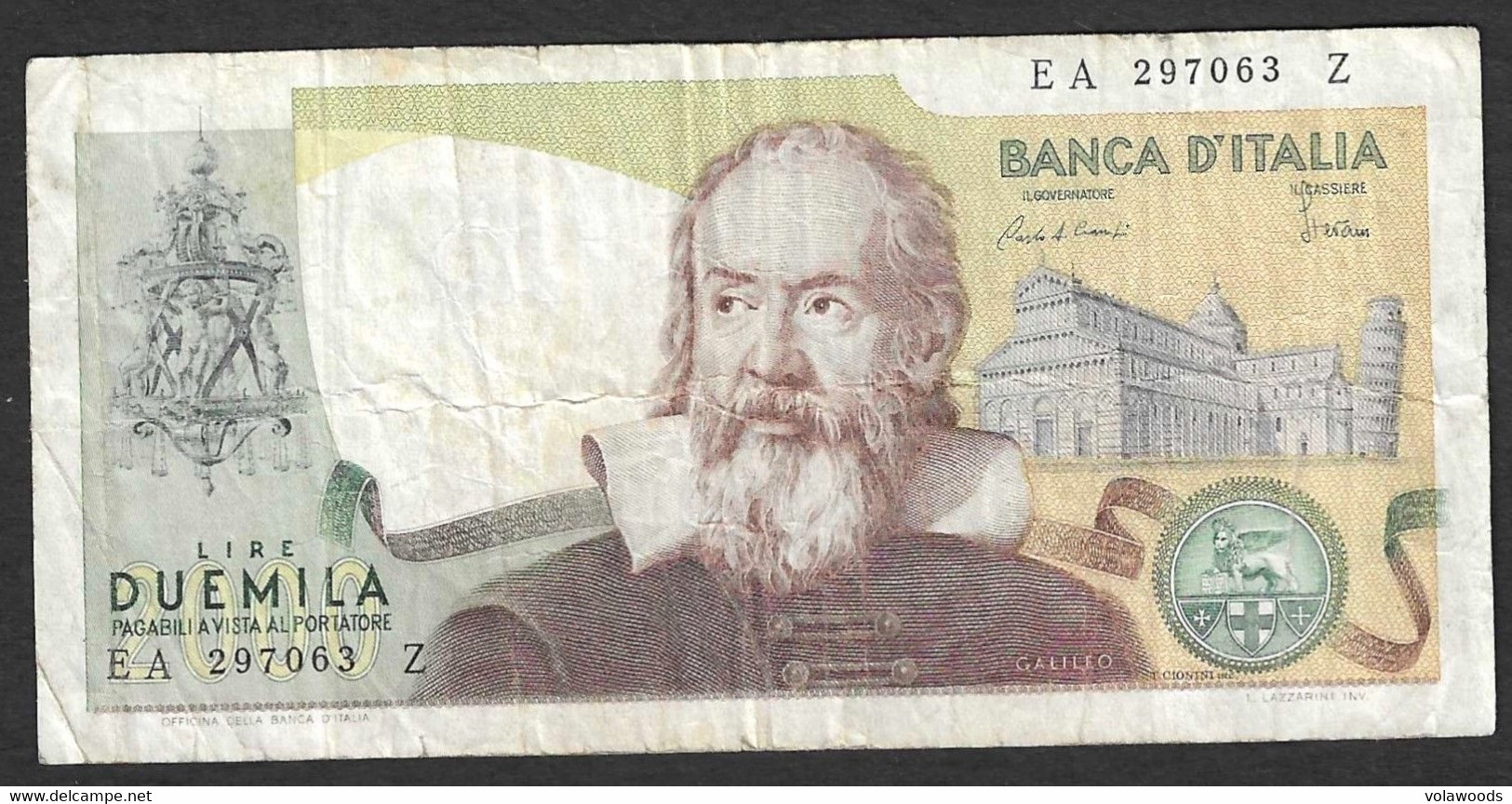 Italia - Banconota Circolata Da 2.000 Lire "Galileo" P-103c - 1983 #19 - 2000 Lire