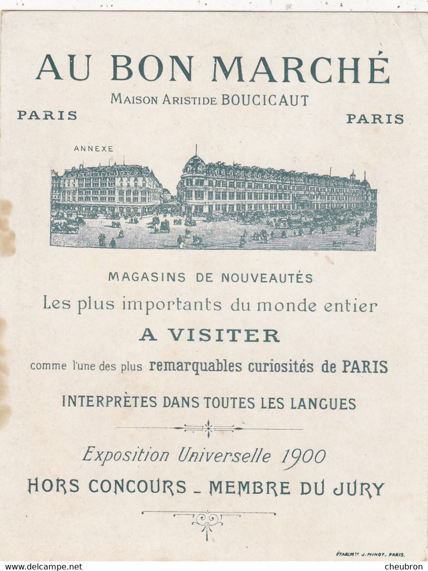 CHROMOS. MAGASIN " AU BON MARCHE "  PARIS.  JEU.D'ENFANTS   " LE  PARC AEROSTATIQUE ". FORMAT 14 X 11.5 - Au Bon Marché