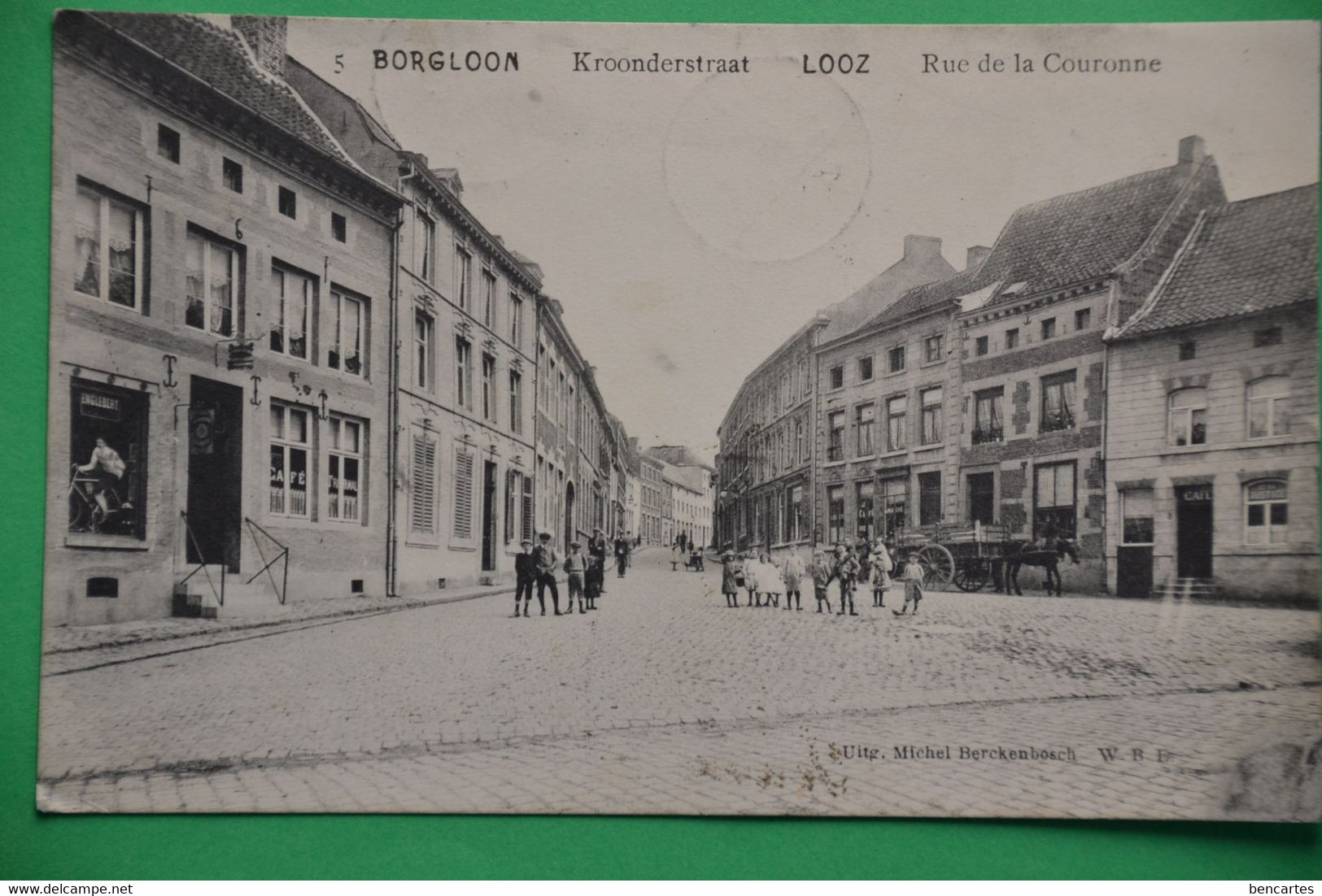 Borgloon 1913: Kroonderstraat - Looz : Rue D Ela Couronne Très Animée Avec Attelage - Borgloon