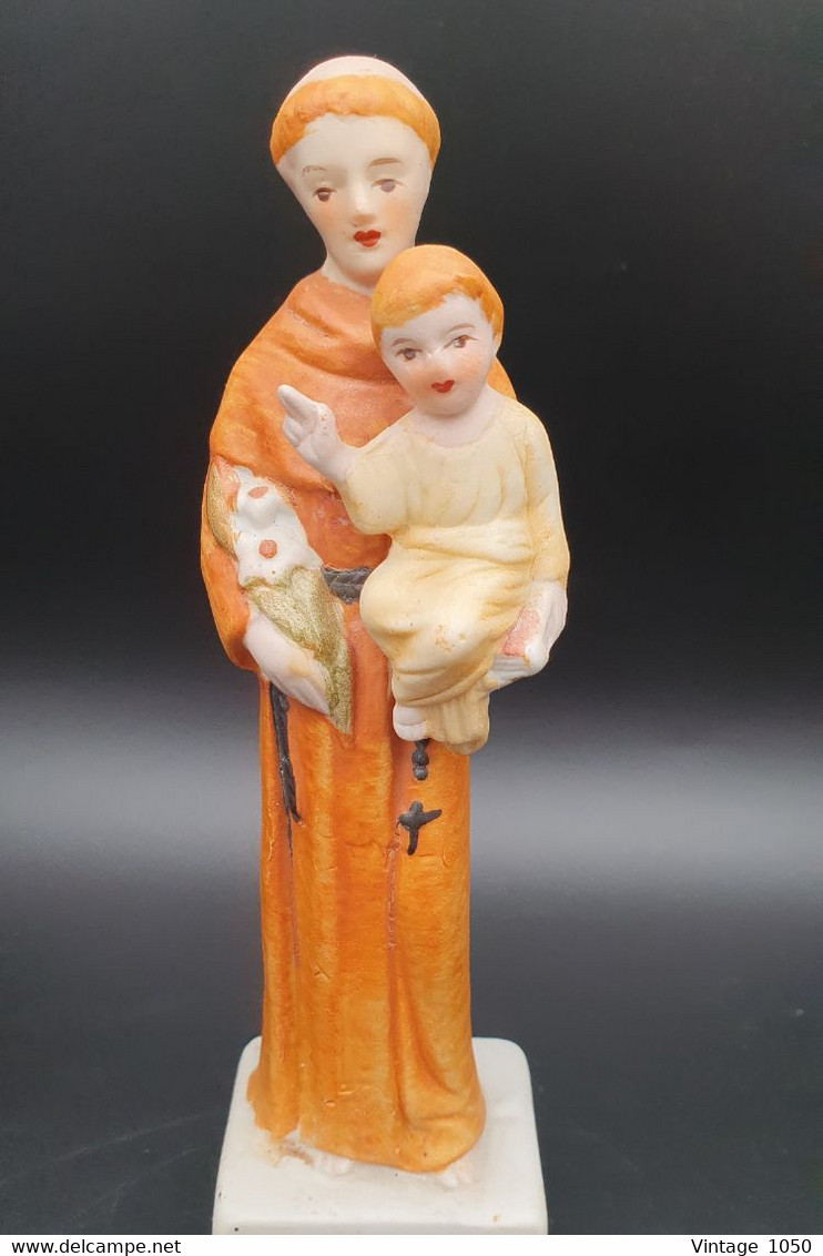 ✅Mini Saint Antoine De Padoue Biscuit Porcelaine  Ht 16cm  NS #220612 - Arte Religioso