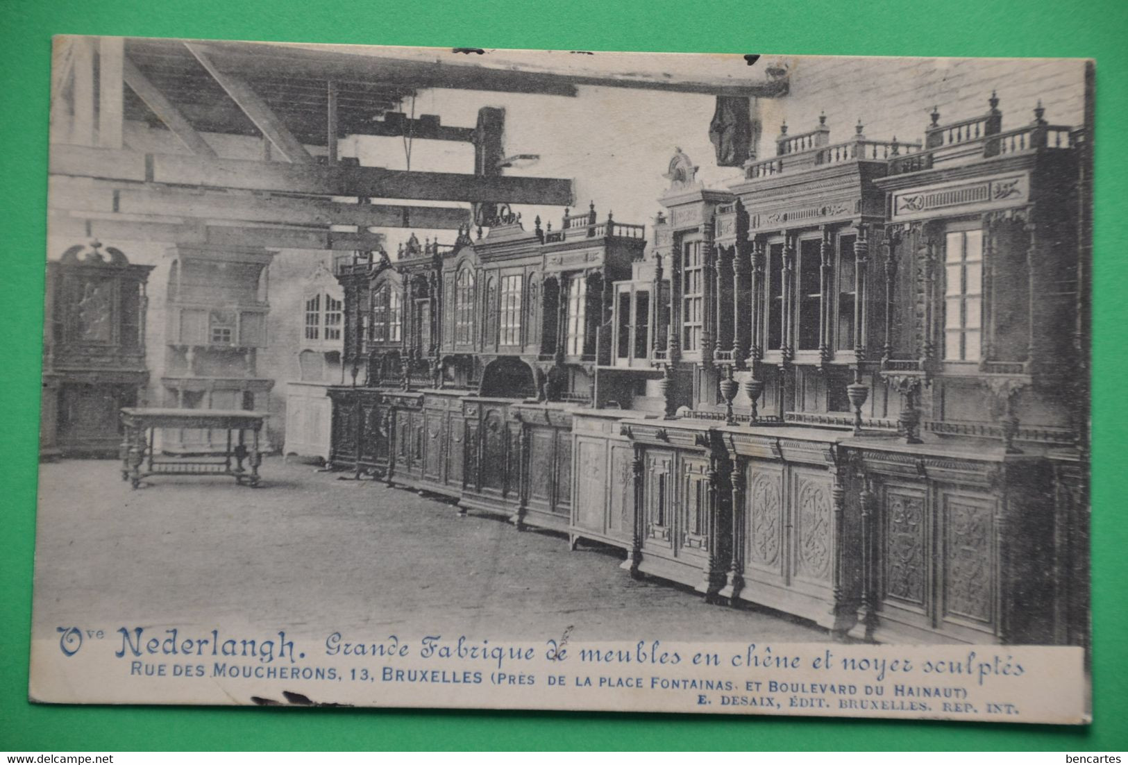 Bruxelles 1914: Vve Nederlangh : Grande Fabrique De Meubles En Chêne Et Noyer. Rare - Ambachten