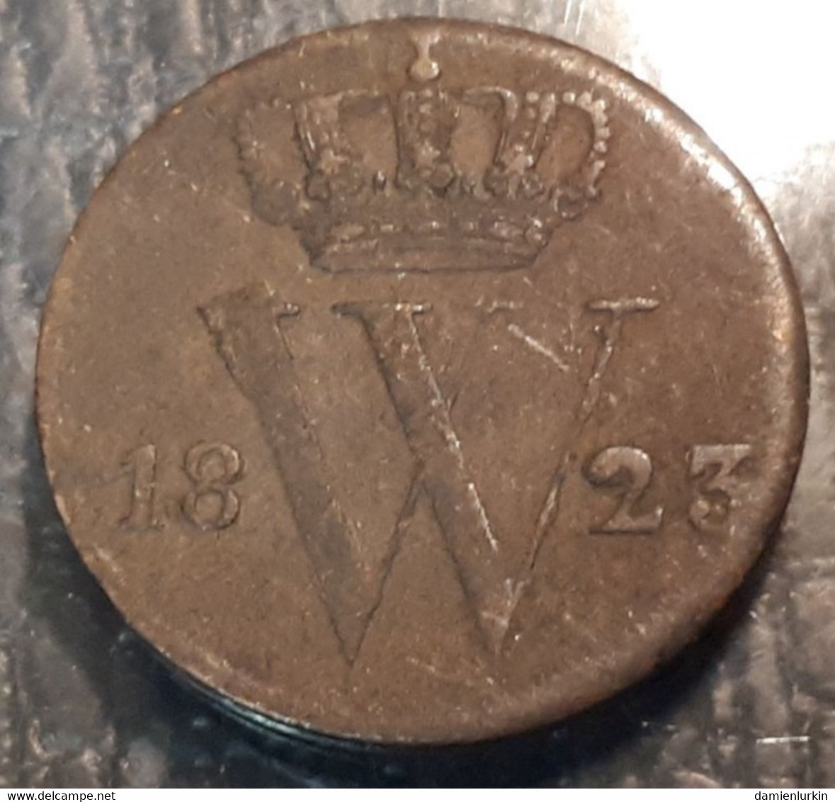 PAYS-BAS WILLEM I ZEER MOOIE 1/2 CENT 1823 B TOURNEE/GEDRAAID 5 DEGRES/GRADEN !  COTES : 30€-75€-225€-450€ - 1815-1840: Willem I.