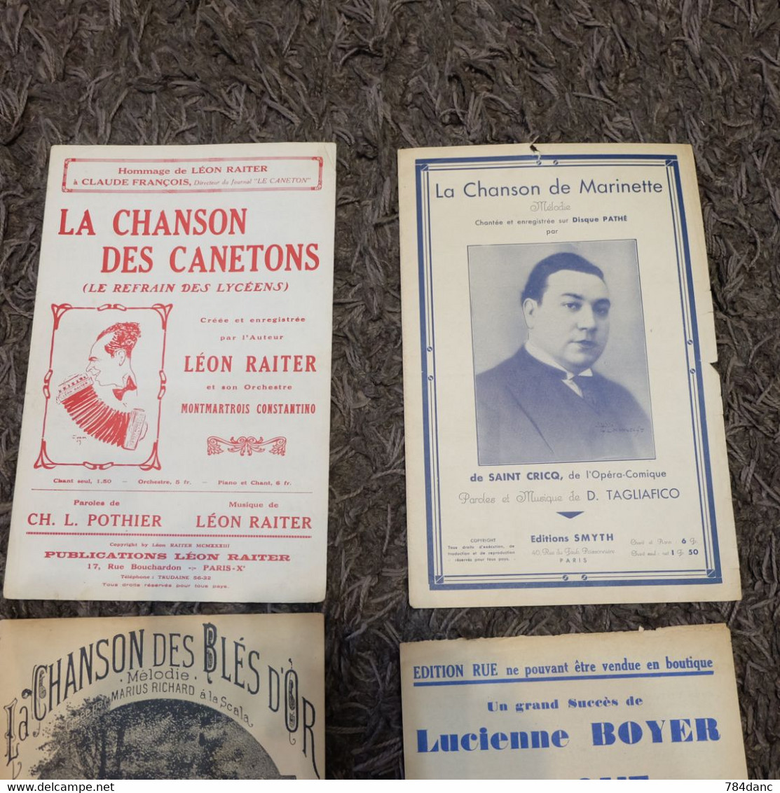 Lot 4 Partitions   Chancon De Marinette Lucien Boyer La Barque D'Yves Leon Raiter Marius Richard - Chansonniers