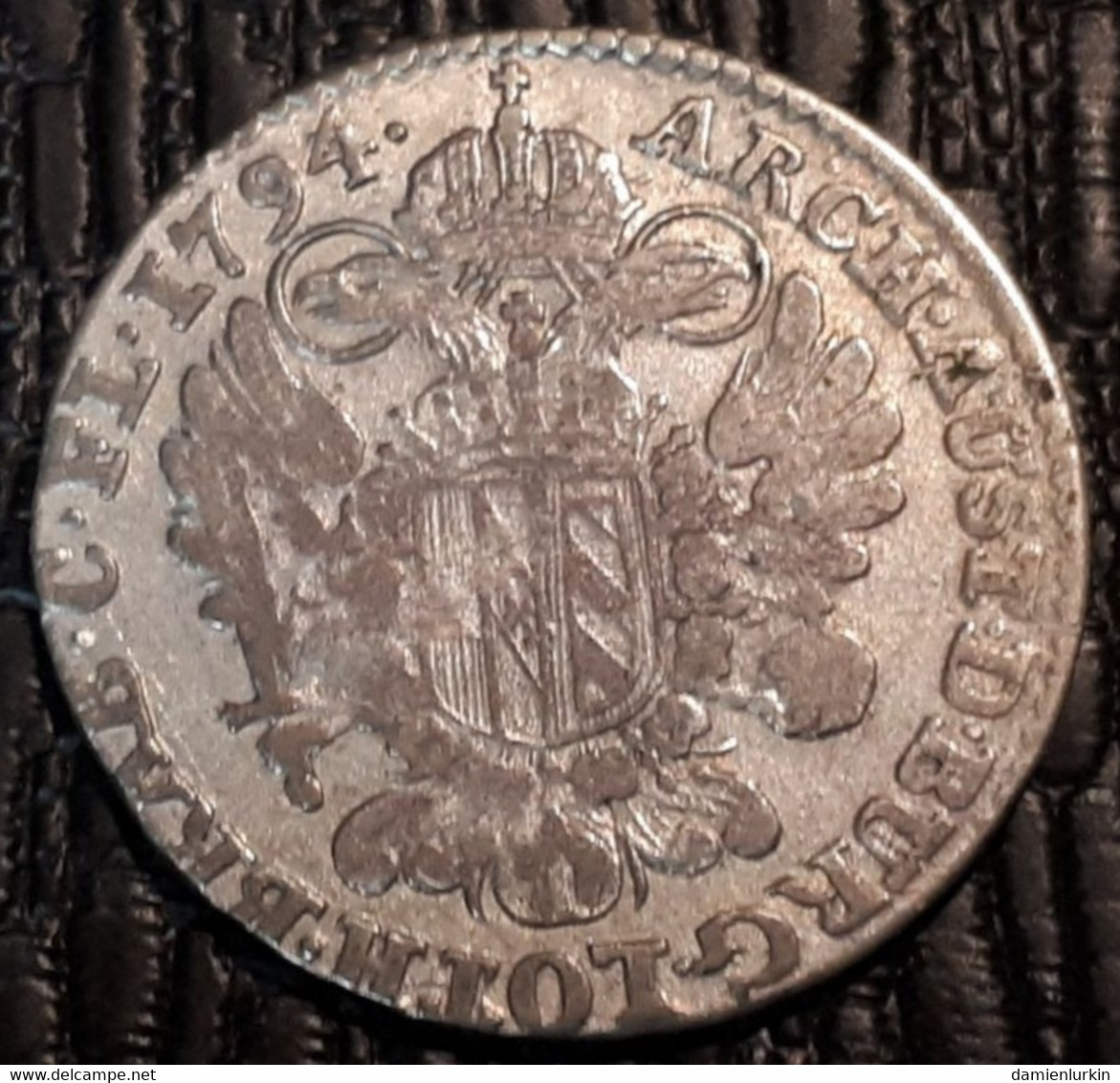 BELGIQUE AUTRICHIENNE FRANCOIS II PLAQUETTE ARGENT 14 XIV LIARDS 1794 B FRAPPE DECENTREE !!! COTES : 50€-125€-250€-.... - Other & Unclassified