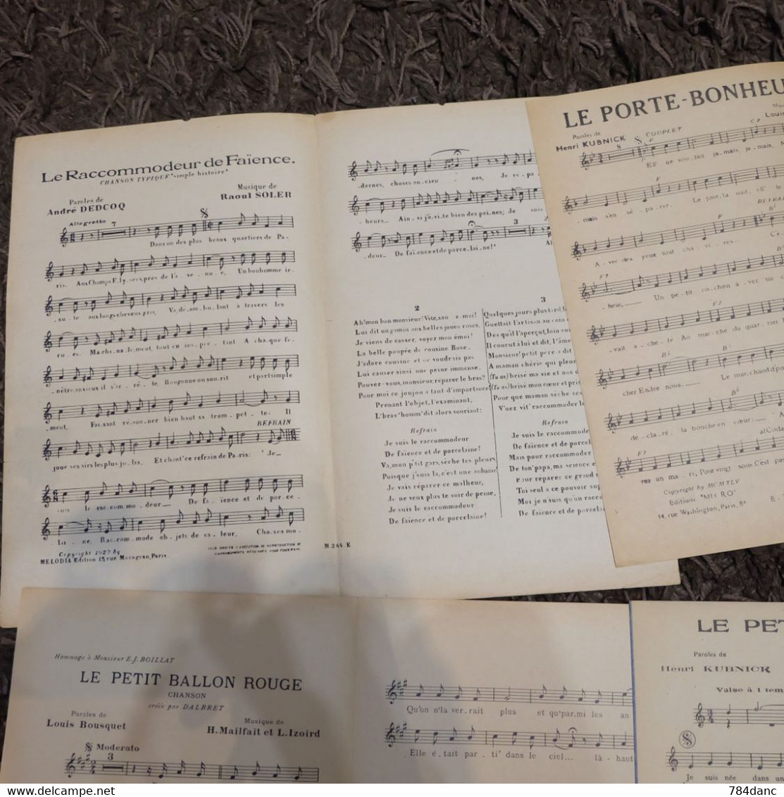 Lot 4 Partitions Musicales - Song Books