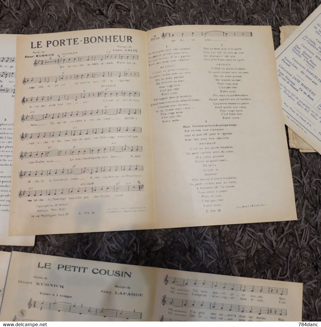 Lot 4 Partitions Musicales - Song Books