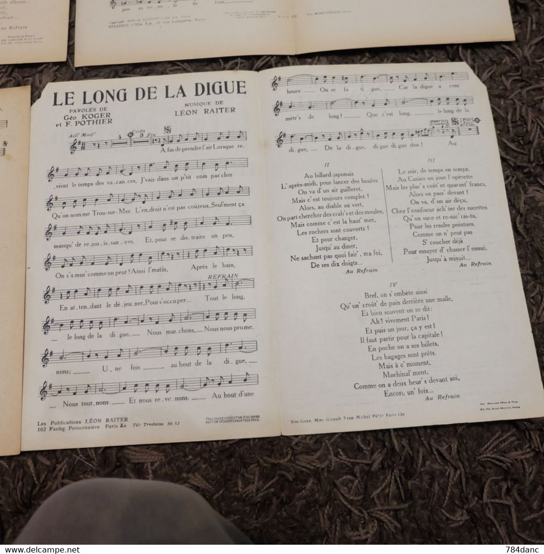 Lot 4 Partitions Musicales - Liederbücher