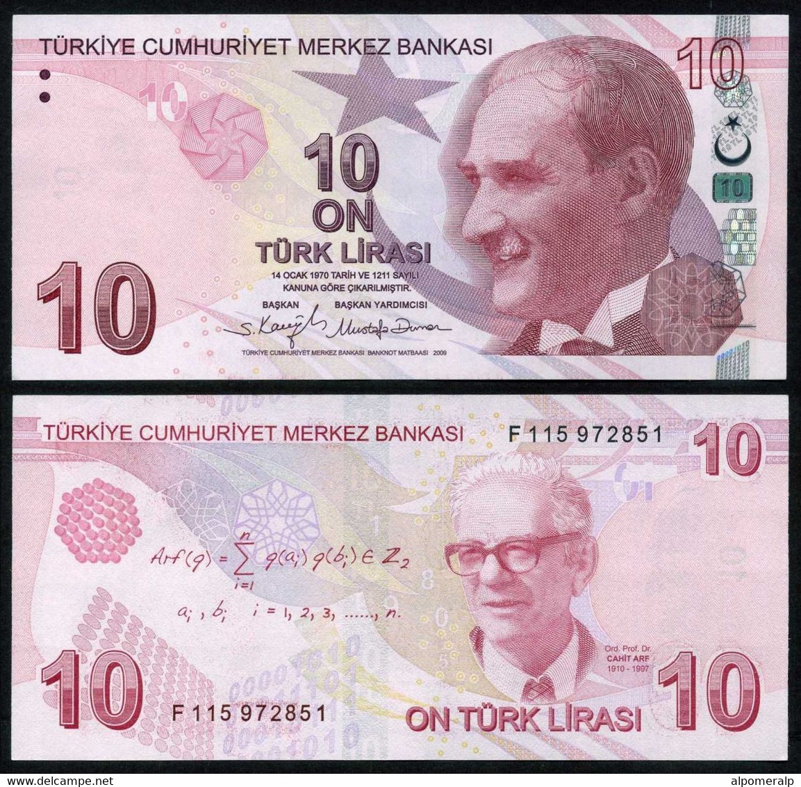 Türkiye 10 Türk Lirası 2023 UNC F Series | Şahap Kavcıoğlu & Mustafa Duman Signature - Turquie