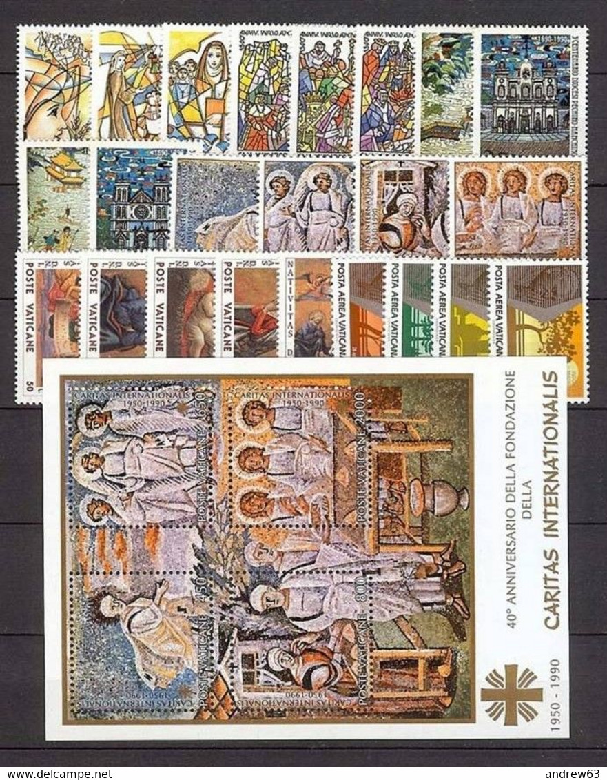 VATICANO - VATICAN - 1990 - Annata Completa - 23 Valori + 1 BF - Complete Year - ** MNH/VF - Annate Complete